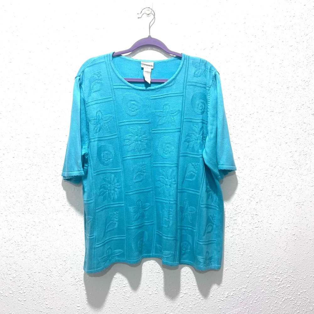 Koret Blue Boxy Relaxed Short Sleeve‎ Tee 2X